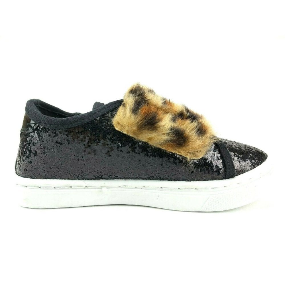 Fab Kids fabkids Cheetah Faux Fur Strap Black 11